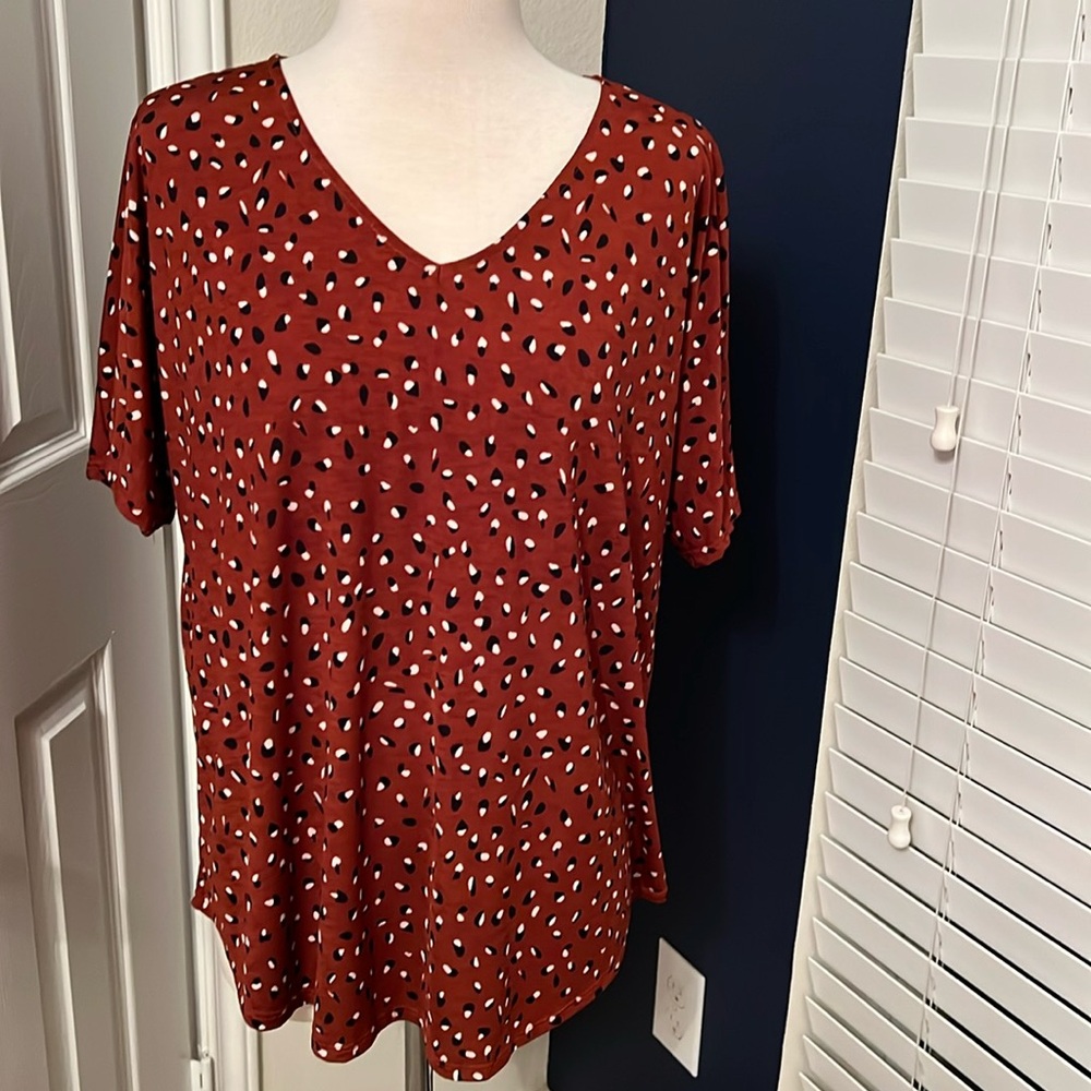 EUC Sew In Love V-Neck Short Sleeve Top
